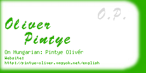oliver pintye business card